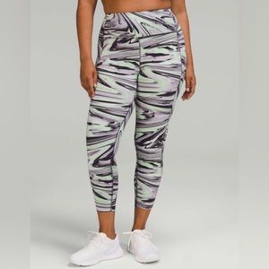 Lululemon Fast and Free High Rise Tight Paint Glide Warp Multi Women's Leggings